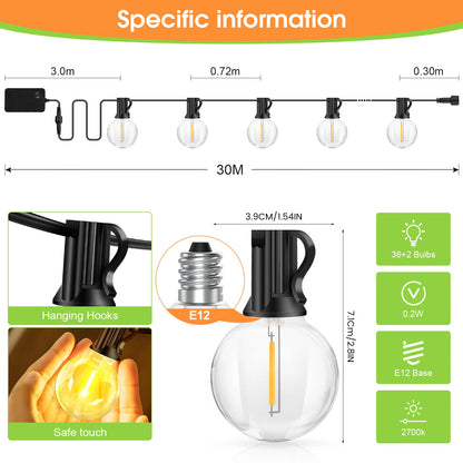 G40 LED Outdoor String Lights,