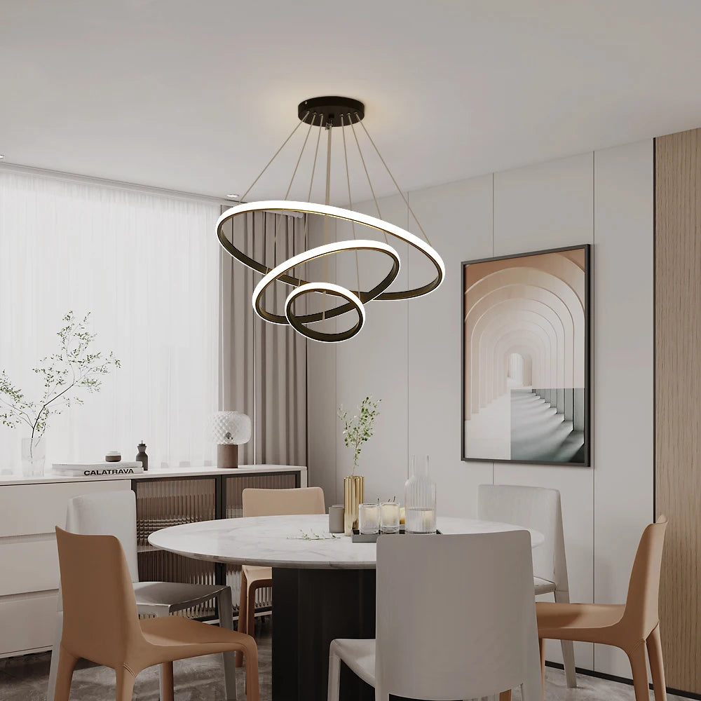Modern 3-Ring Pendant Light