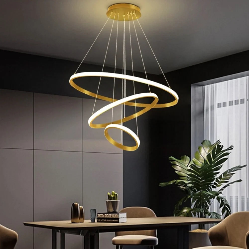 Modern 3-Ring Pendant Light