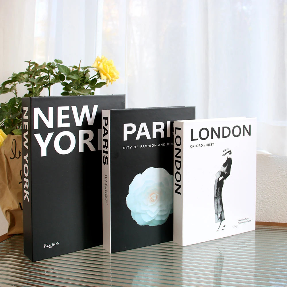 3-Piece Fake Book Set Coffee Table Decor