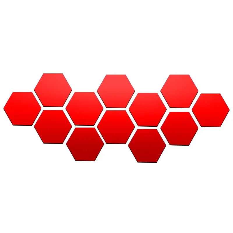 3D Hexagon Rose Gold Mirror Stickers