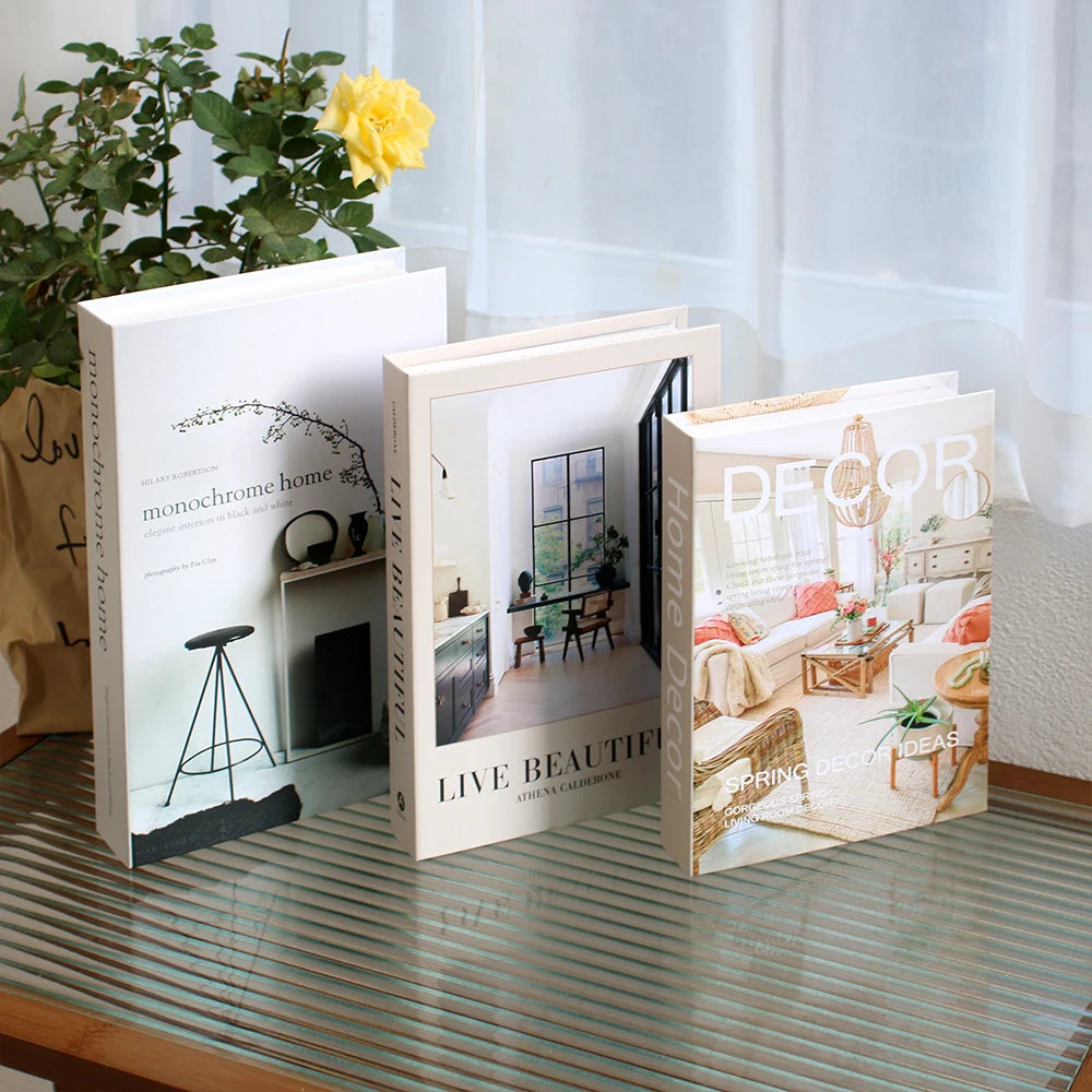 3-Piece Fake Book Set Coffee Table Decor