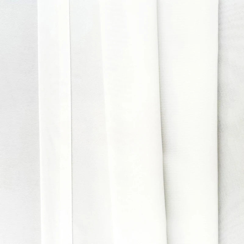 Asazal Solid White Tulle Chiffon Sheer Curtains