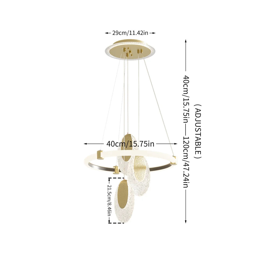 LED Acrylic Water-Drop Chandelier with 3-Color Lights