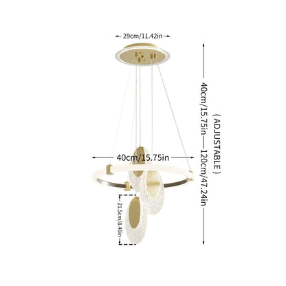 LED Acrylic Water-Drop Chandelier with 3-Color Lights