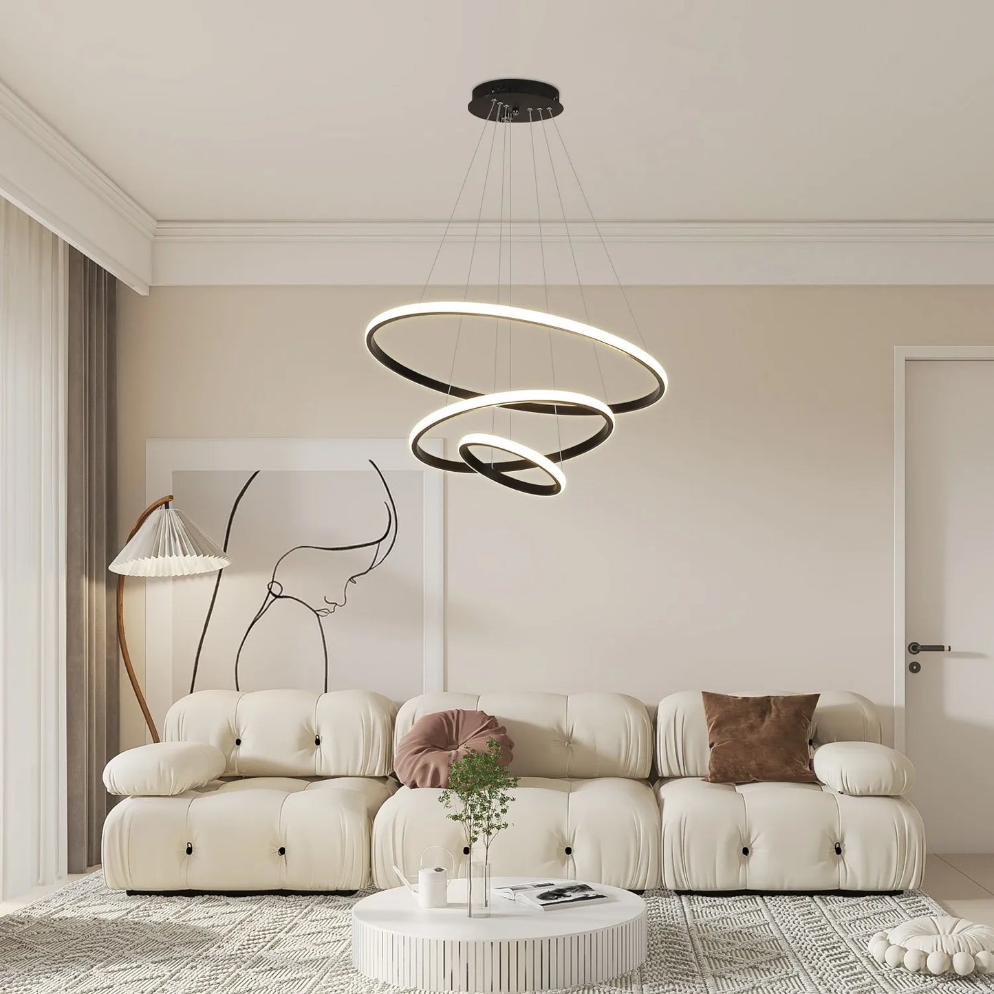Modern 3-Ring Pendant Light