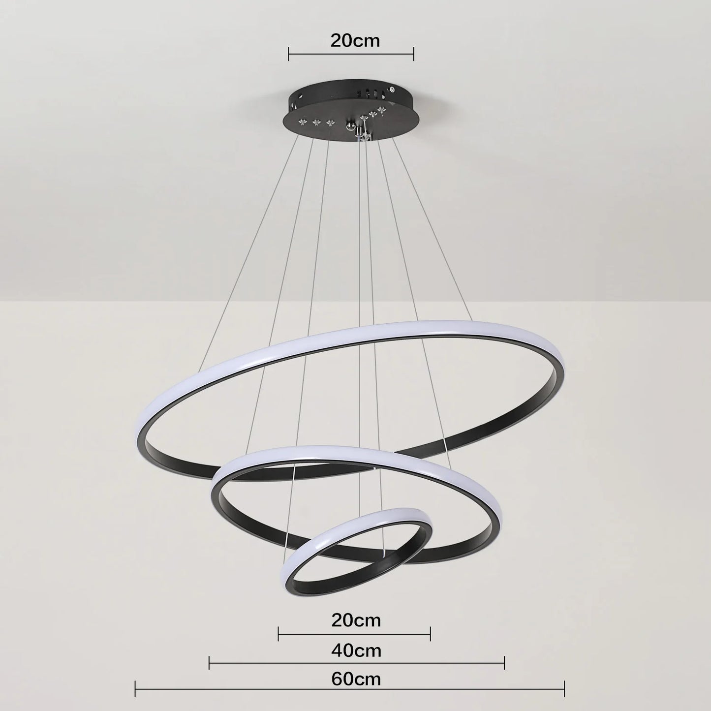 Modern 3-Ring Pendant Light