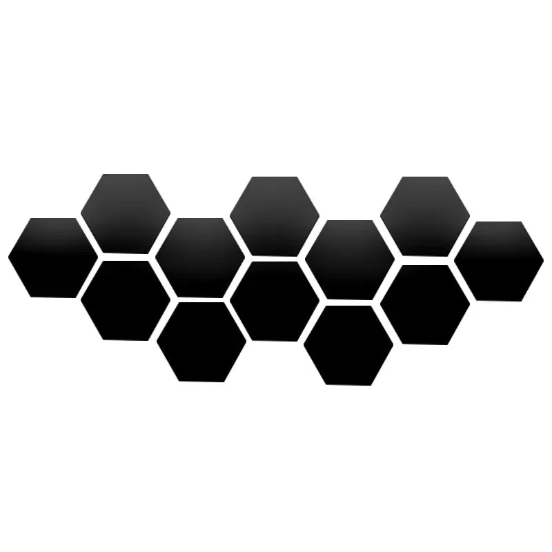 3D Hexagon Rose Gold Mirror Stickers