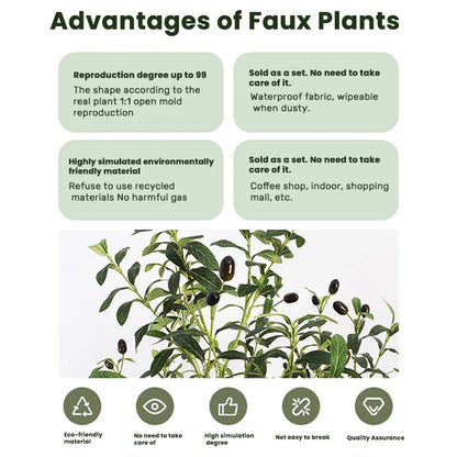Realistic Faux Olive Tree for Home, Office, and Garden Decor