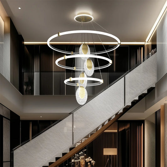 LED Acrylic Water-Drop Chandelier with 3-Color Lights