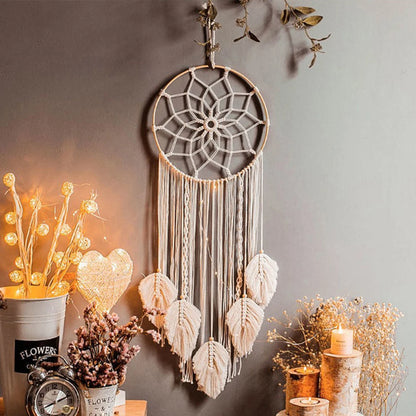 Macrame Dream Catcher Boho Leaf Wall Hanging