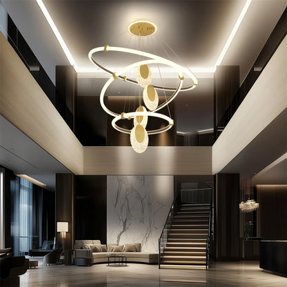 LED Acrylic Water-Drop Chandelier with 3-Color Lights