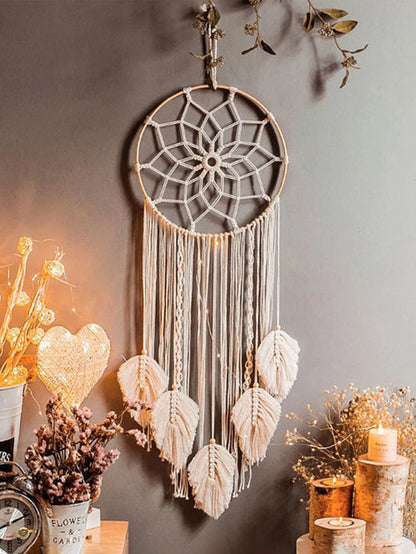 Macrame Dream Catcher Boho Leaf Wall Hanging