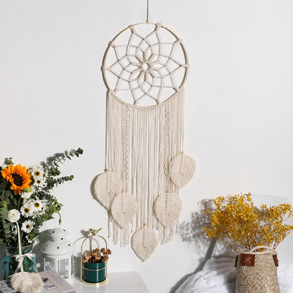 Macrame Dream Catcher Boho Leaf Wall Hanging
