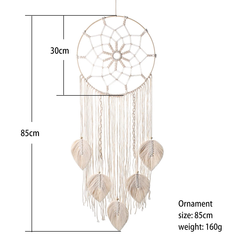 Macrame Dream Catcher Boho Leaf Wall Hanging